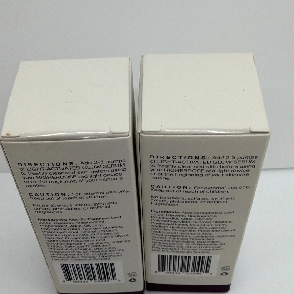 2 PACK HigherDOSE Red Light Face Mask Serum Light Activated Glow Serum 1 oz NEW